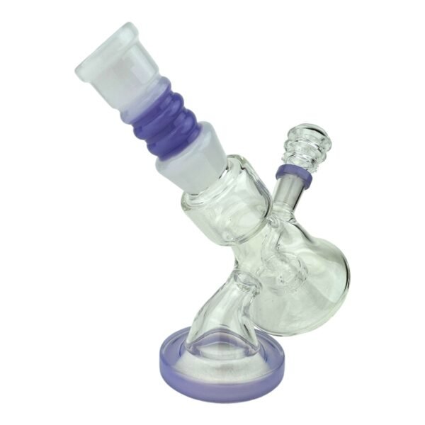 6.5" White Telescope Glass Water Pipe - Image 2